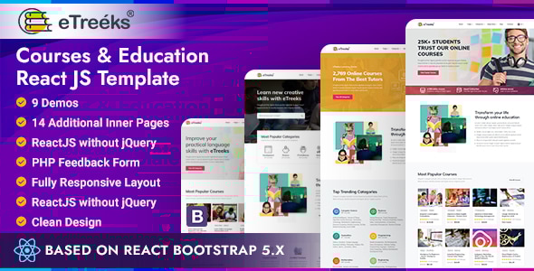 eTreeks v1.0 - Online Courses & Education React JS Template
