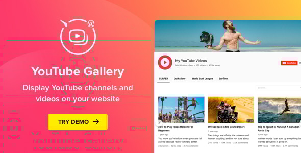 YouTube Plugin v3.4.1 – WordPress YouTube Gallery