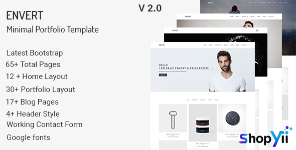 Envert v2.0 - Minimal Portfolio Template