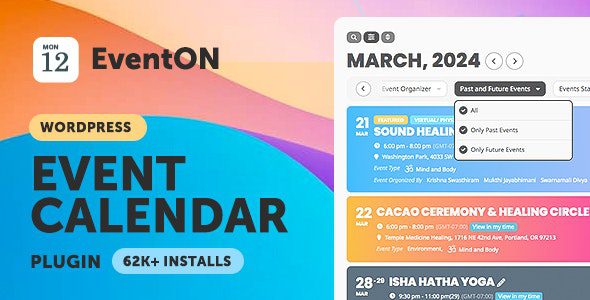 EventOn 4.9.8 + Addons – WordPress Virtual Event Calendar Plugin