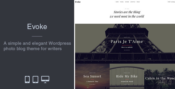Evoke v2.4.6 - Photo Stories WordPress Blog Theme