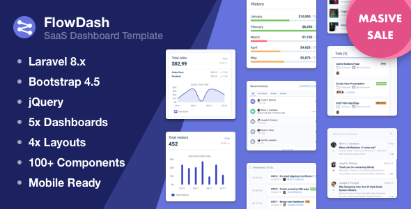 FlowDash v1.0 - Laravel 8 + HTML SAAS Template