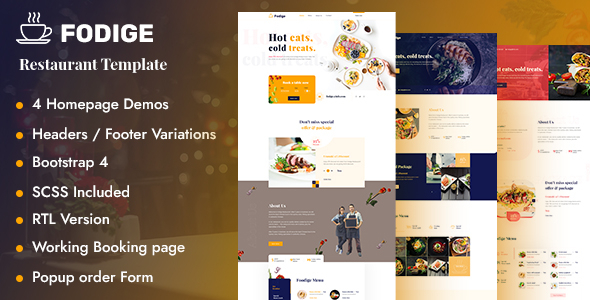 Fodige v1.0 - Restaurant Cafe HTML Template