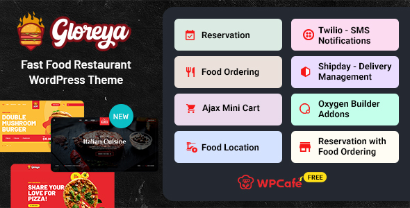 Gloreya v2.0.3 - Fast Food WordPress Theme