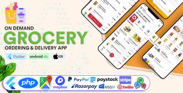 Grocery and Vegetable Delivery Android App with Admin Panel v1.6.3 - Multi-Store with 3 Apps