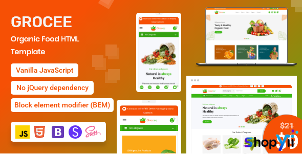 Grocee v1.4.0 - Organic Food eCommerce HTML Template