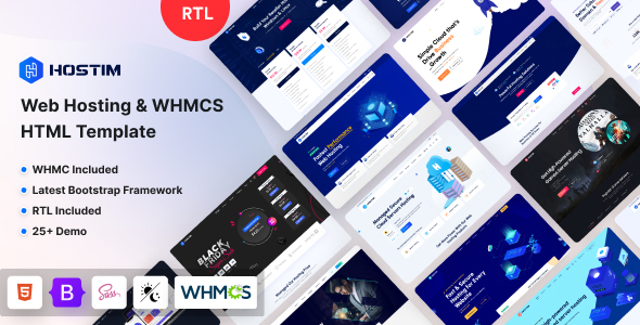 Hostim v4.0.0 - Web Hosting Services HTML Template with WHMCS