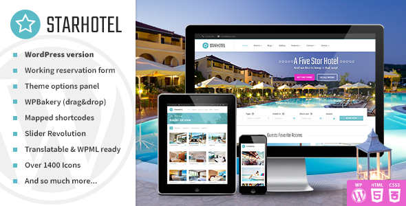 Starhotel v3.0.2 - Responsive Hotel WordPress Theme