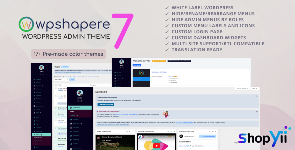 WPShapere v6.1.2 - WordPress Admin Theme