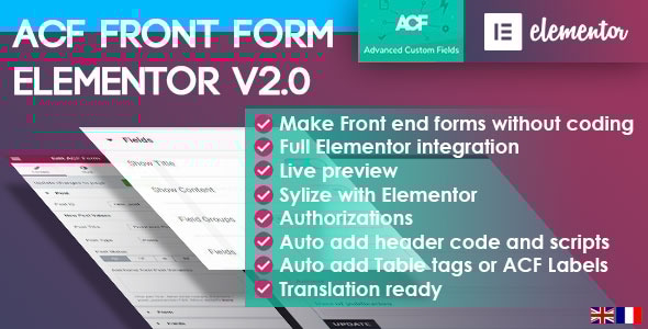 ACF Front Form for Elementor Page Builder v2.0.0