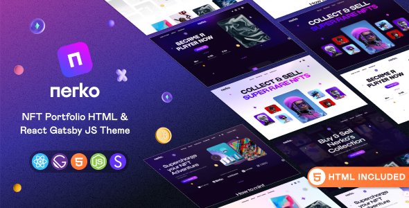 Nerko - NFT Portfolio React Gatsby Template