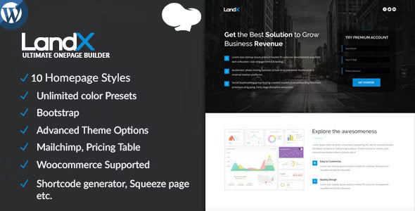 LandX v1.8.4 - Multipurpose WordPress Landing Page