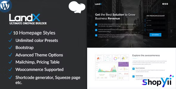 LandX v1.9.4 - Multipurpose WordPress Landing Page
