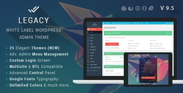 Legacy v7.2 - White label WordPress Admin Theme