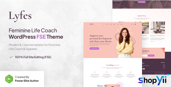 Lyfes v1.0.0 – Feminine Life Coach & Speaker FSE WordPress Theme