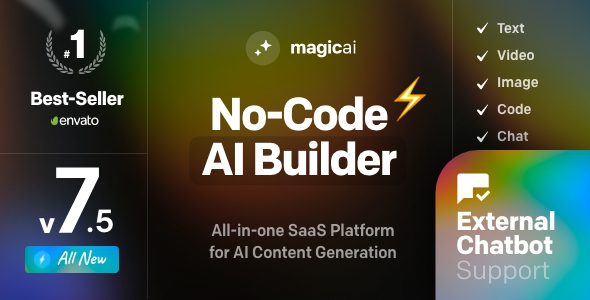 MagicAI 8.50 – OpenAI Content, Text, Image, Video, Chat, Voice, and Code Generator as SaaS
