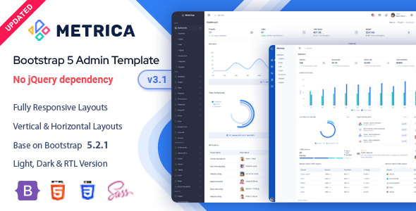 Metrica v2.1 - Admin & Dashboard Template