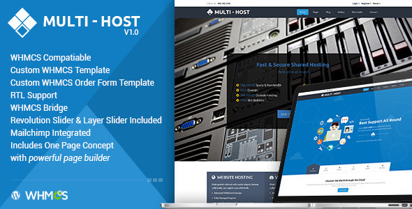 Multi Hosting v2.2 - WHMCS WordPress Theme