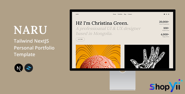 Naru - Tailwind NextJS Personal Portfolio Template