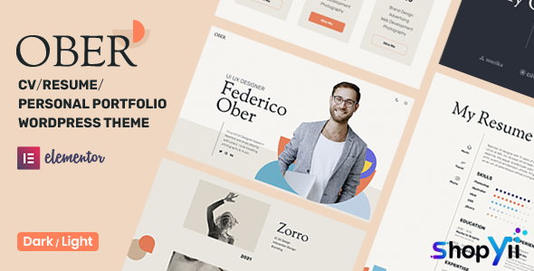 Ober v1.0.5 - CV Resume WordPress Theme