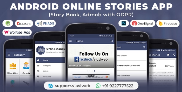 Android Online Stories App (Story Book, Admob with GDPR) v1.1