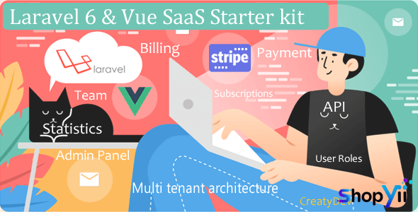 SaaSWeb, Laravel 6 & vue SaaS Starter kit v2.3