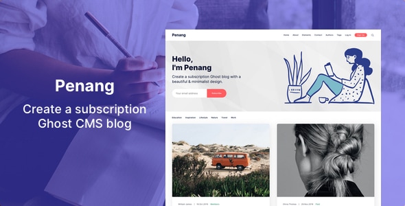 Penang v1.1.3 - Membership and Subscription Ghost 3.0 Theme