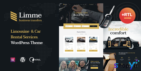 Limme v1.2.3 - Limousine Transfers & Car Dealer WordPress Theme + RTL
