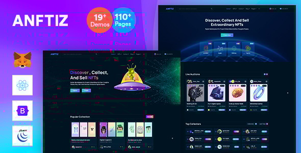 Anftiz v1.0 - NFT Marketplace React Js Template