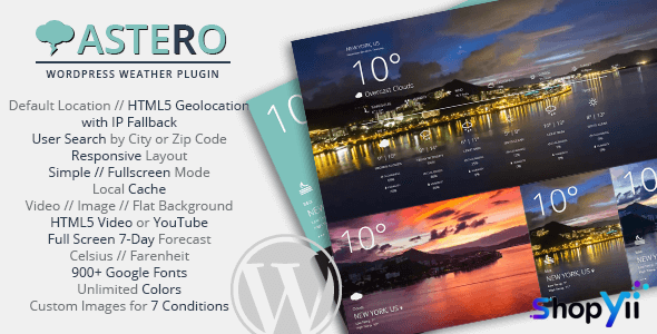 Astero WordPress Weather Plugin v2.0