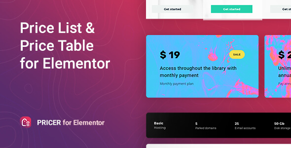 Pricer v1.0 - Price List for Elementor