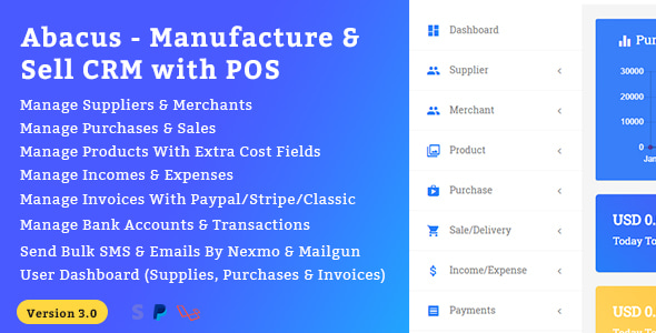 Abacus v3.0 - Manufacture & Sale CRM with POS