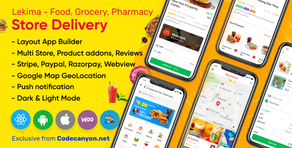 Lekima v1.0.1 - Store Delivery Full React Native Application for WordPress Woocomerce