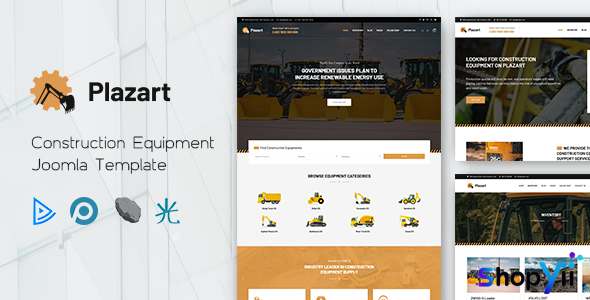 Plazart v1.0 - Construction Equipment Joomla Template