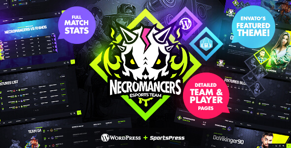 Necromancers v1.2.1 - eSports & Gaming Team WordPress Theme