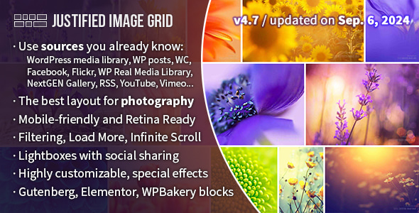 Justified Image Grid v3.9.7 - Premium WordPress Gallery