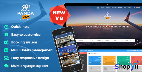 Panda Multi Resorts v7.5.1 - Booking CMS for Multi Hotels