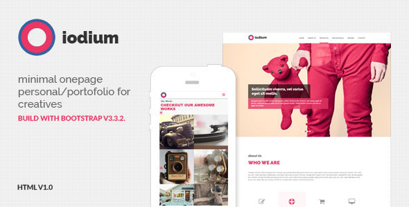 Iodium v1.0 - Minimal Onepage Personal/Portofolio