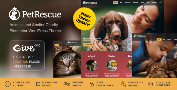 Pet Rescue v1.3.8 - Animals and Shelter Charity WP Theme