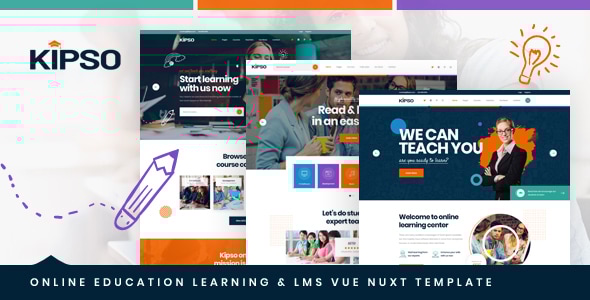 Kipso v1.0 - Vue Nuxt Online Education Learning & LMS Template