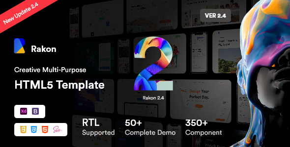 Rakon v2.0 - Creative Multi-Purpose Landing Page HTML5 Template (RTL Supported)
