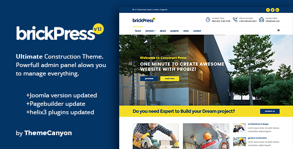 BrickPress v1.1 - Construction & Business Joomla Template