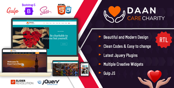 Daan v1.4 - Charity and Donations Mulitpurpose HTML5 Template