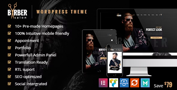 Barber v1.2.4 - Hair, Tattoo & Beauty Salons Theme