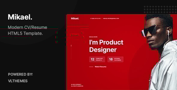 Mikael v1.0 - Modern & Creative CV/Resume HTML5 Template