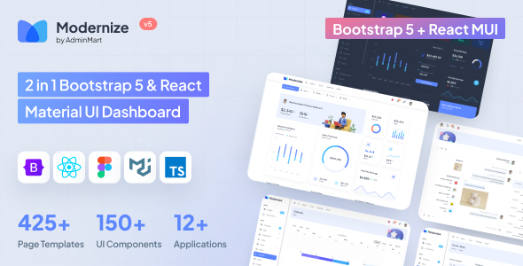 Modernize v4.0 - Bootstrap 5 & React MUI Admin Dashboard