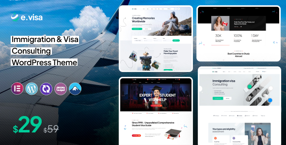 Evisa v1.0.0 - Immigration and Visa Consulting WordPress Theme
