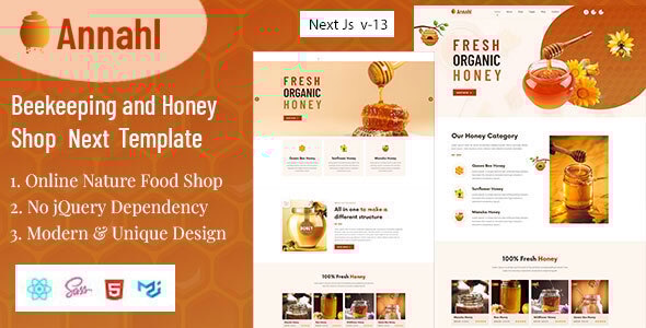 Annahl - Beekeeping and Honey Shop Next Js Template