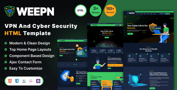 Veepn - VPN & Cloud Services HTML Template