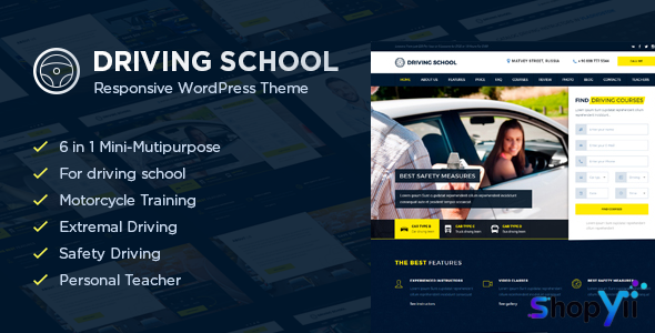 Driving School v1.4.9 - WordPress Theme